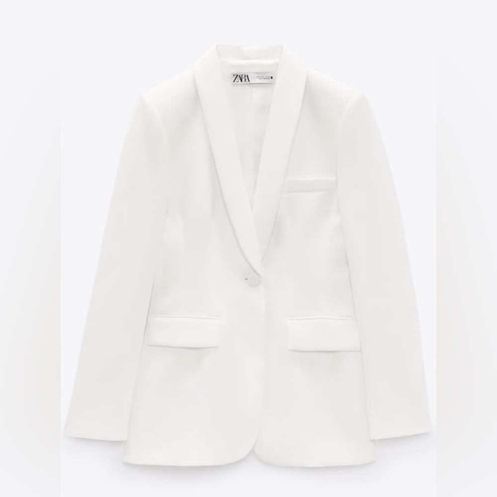 WHITE ZARA TUX BLAZER